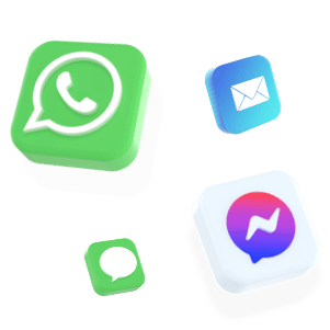 Icônes iphone d'appel, mail, envoi par sms et messenger